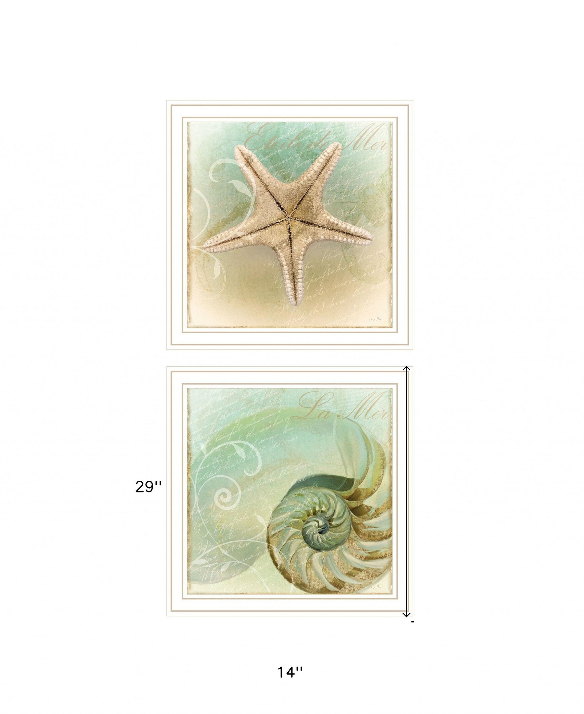 Set Of Two The Sea I and Sea II 2 White Framed Print Wall Art-3