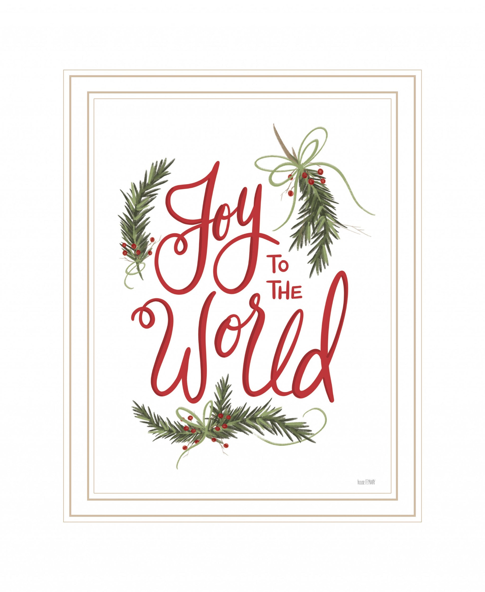 Joy to the World 1 White Framed Print Wall Art-1
