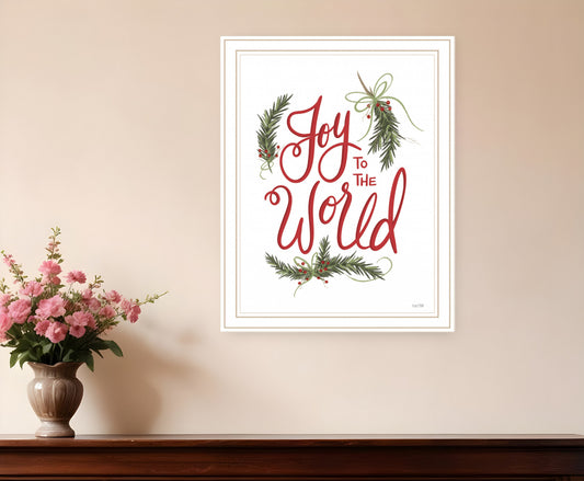 Joy to the World 1 White Framed Print Wall Art-0