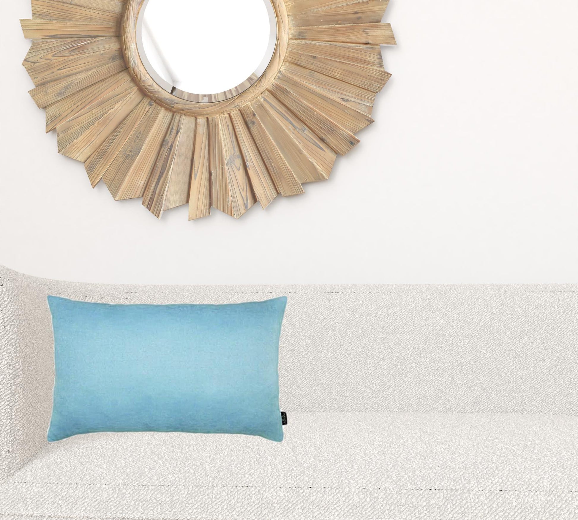 Set Of Two 12" X 20" Sky Blue Polyester Zippered Pillow Cover-1