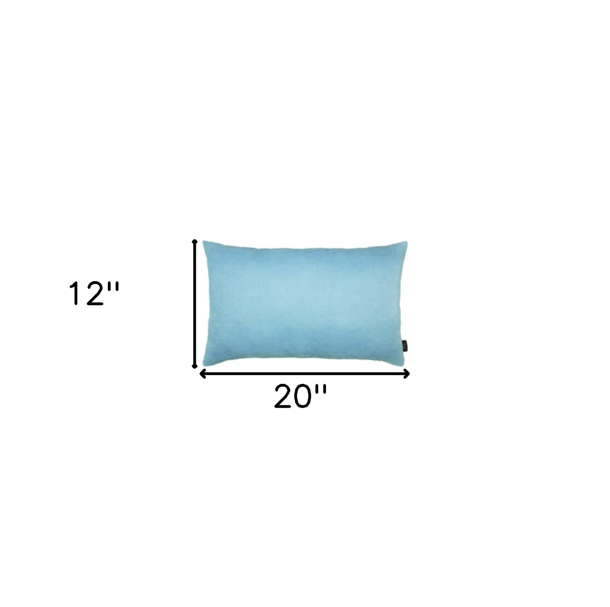 Set Of Two 12" X 20" Sky Blue Polyester Zippered Pillow Cover-4