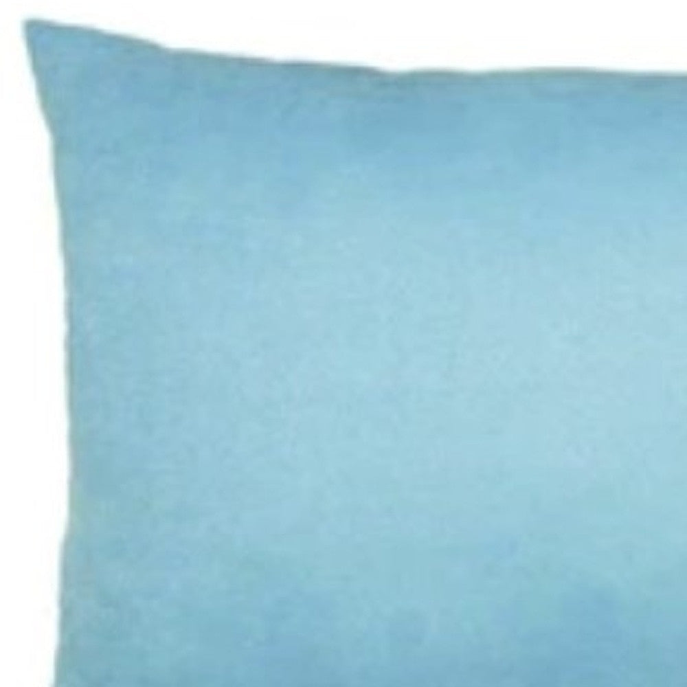 Set Of Two 12" X 20" Sky Blue Polyester Zippered Pillow Cover-2