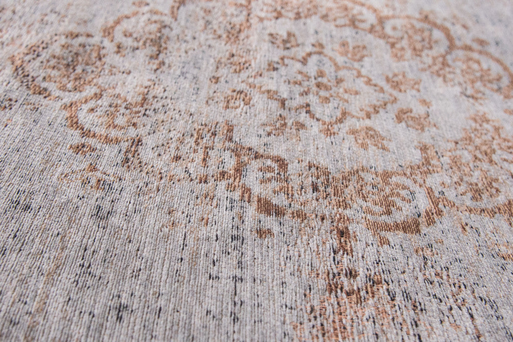 6' X 8' Gray and Beige Medallion Non Skid Area Rug-6